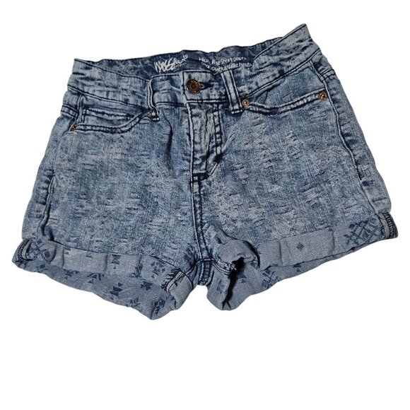 Mossimo Jean Shorts Womens Size 25 Low Rise Acid Wash Denim Retro 90s Y2K Fashio - Picture 1 of 3